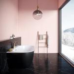 Акриловая ванна Freedom W для размещения у стены в черном цвете