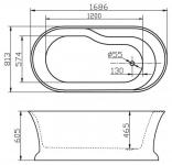 Ванна акриловая BELBAGNO BB300